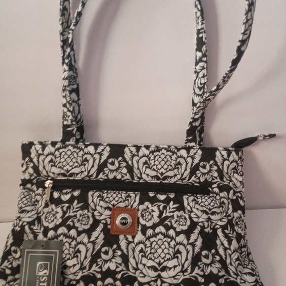 Stone & Co. Black and Tan Floral Shoulder Bag - Picture 11 of 11